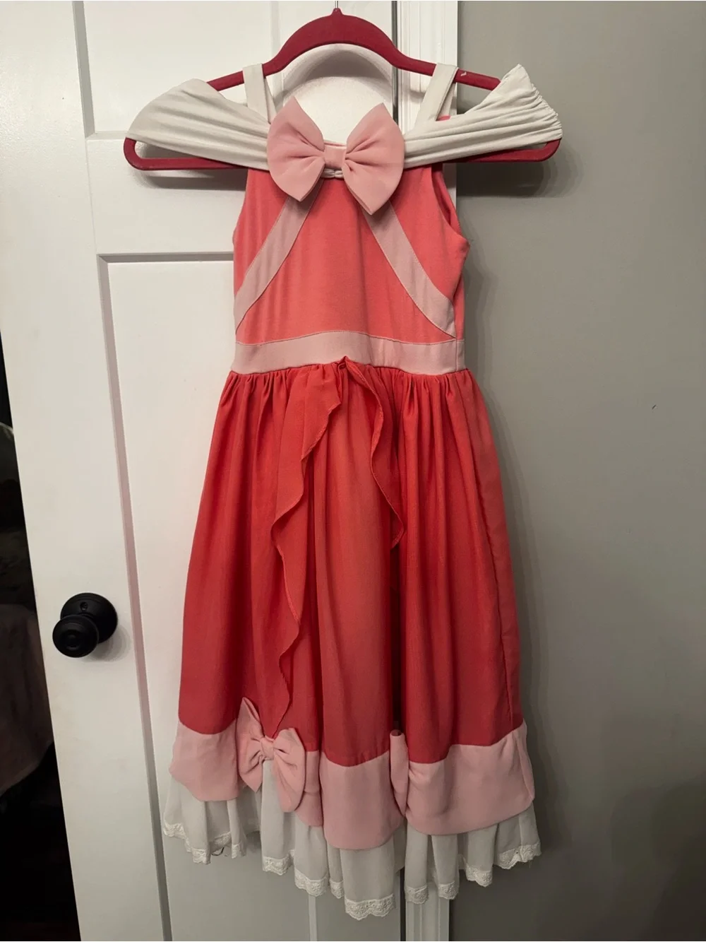 Taylor Joelle Aurora Pink Bow-Trim Costume Dress
